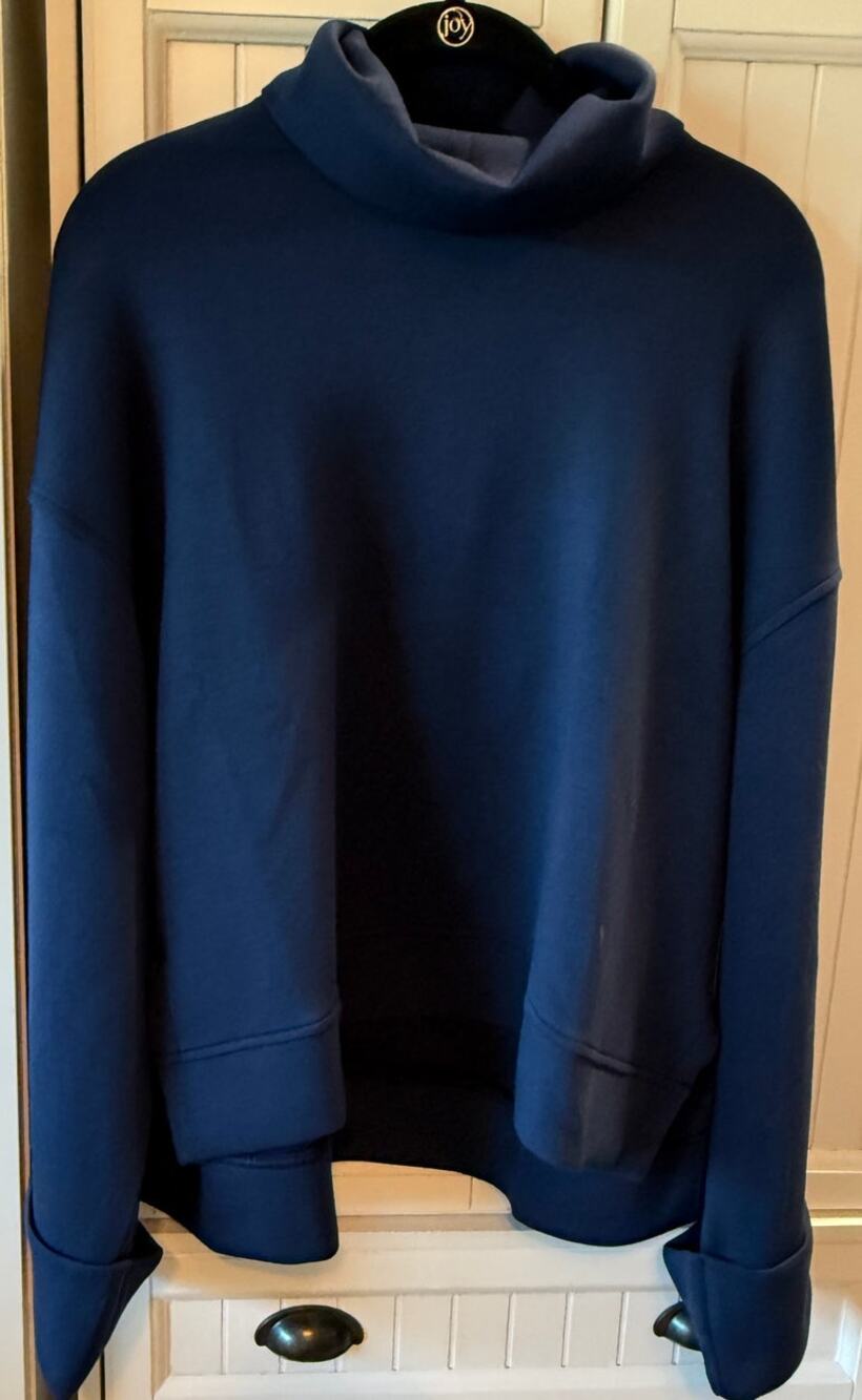 SPANX AirEssentials Turtleneck Pullover Sweatshirt navy blue Sz XL NWT